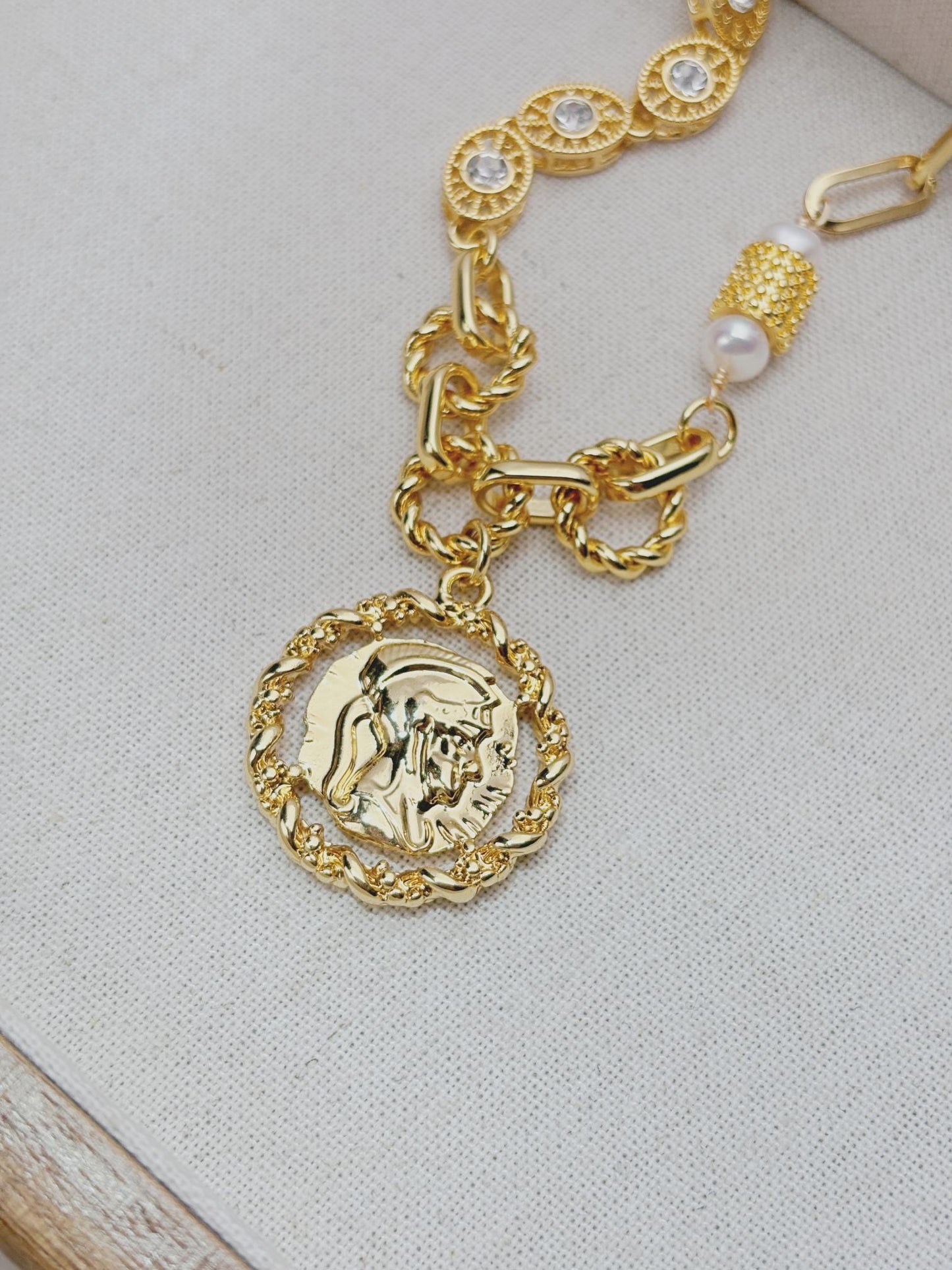 Natural Freshwater Pearls with 18k gold plated necklaces