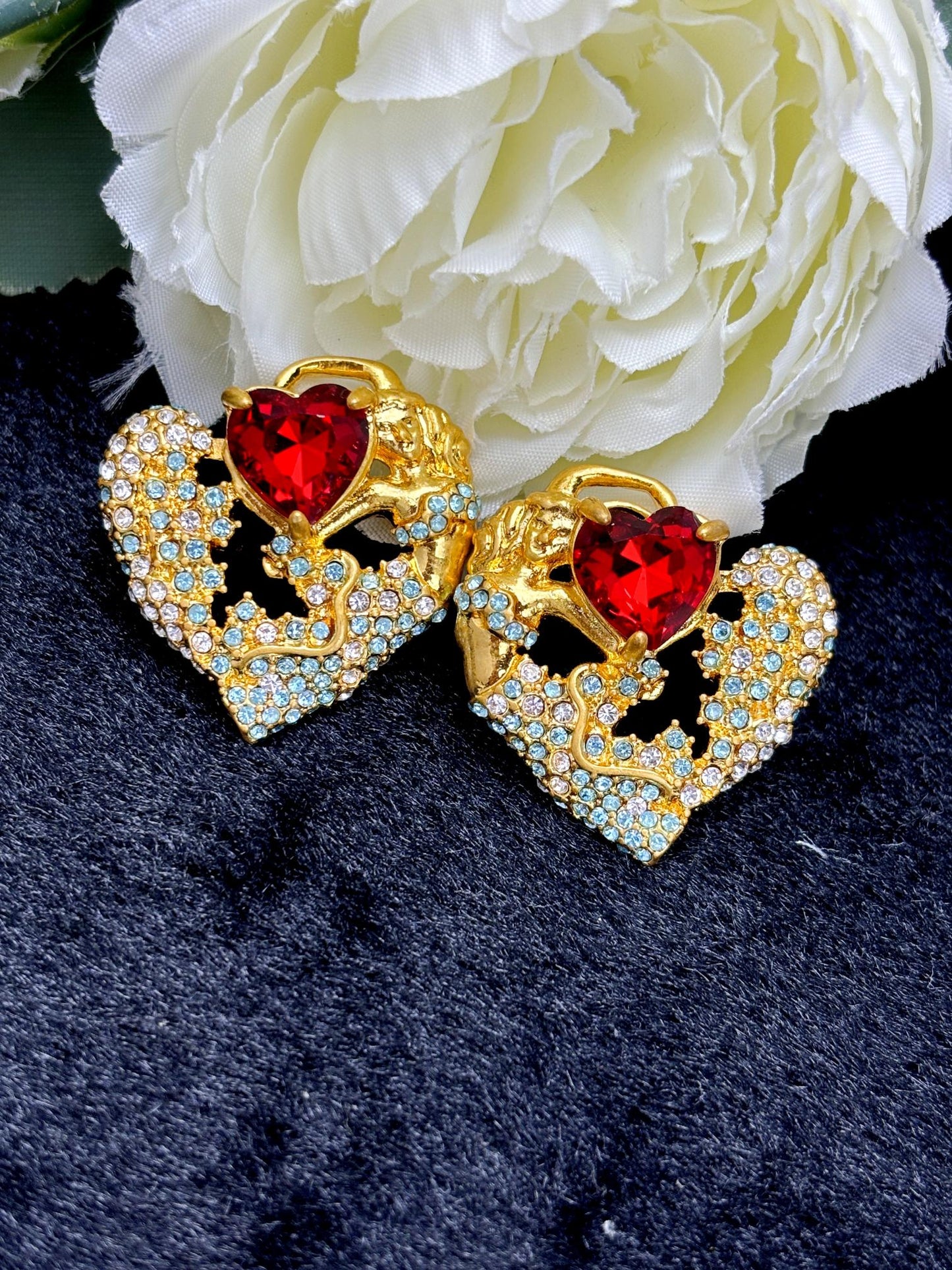 Vintage heart earrings