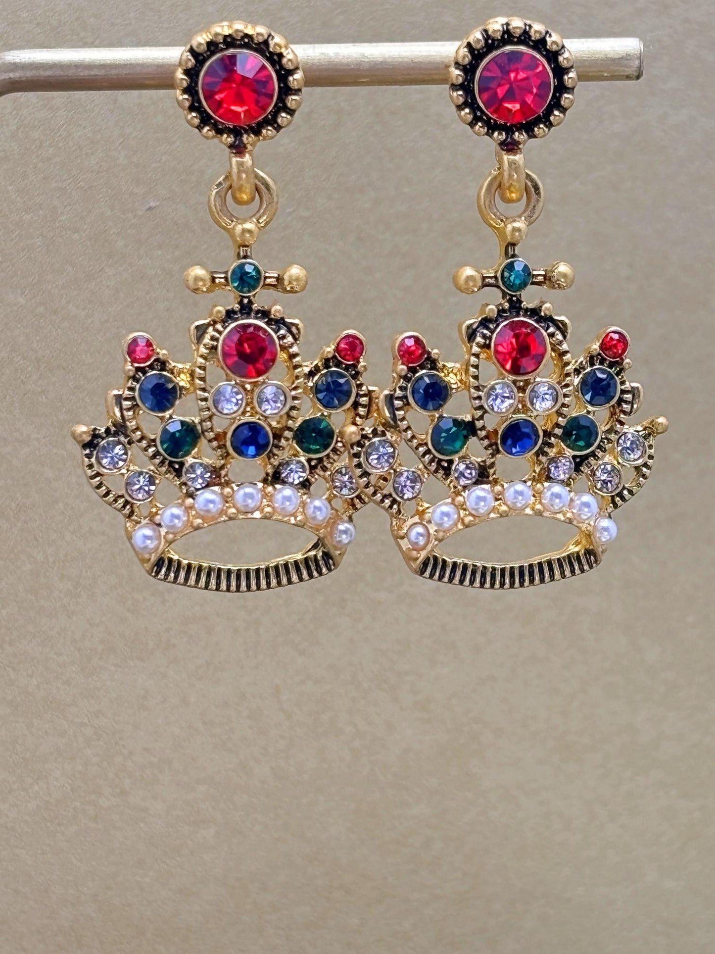 Vintage crown earrings