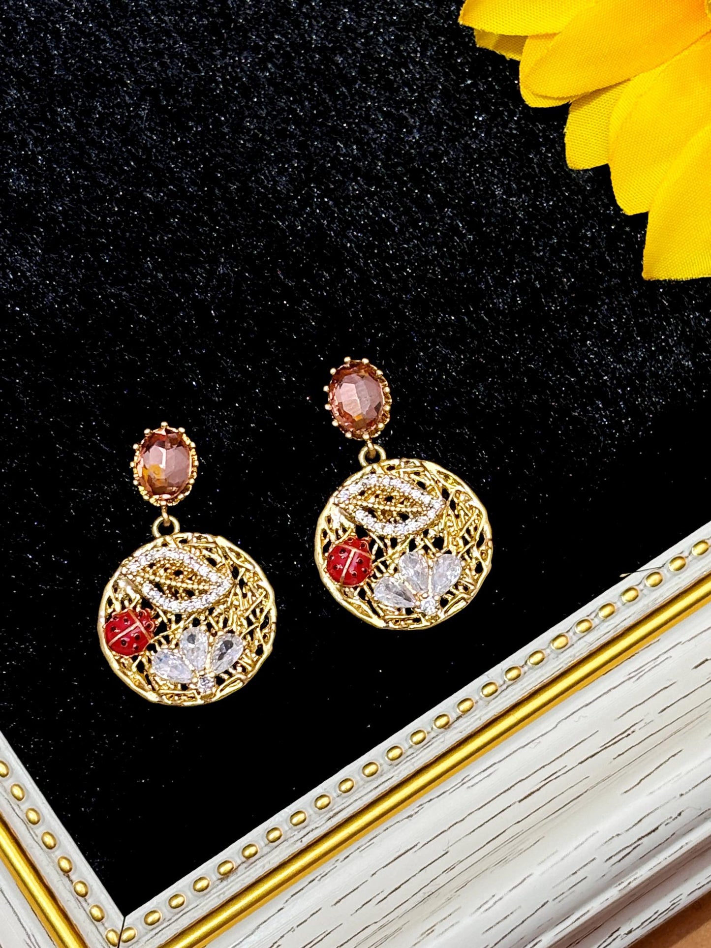 Vintage mini garden earrings