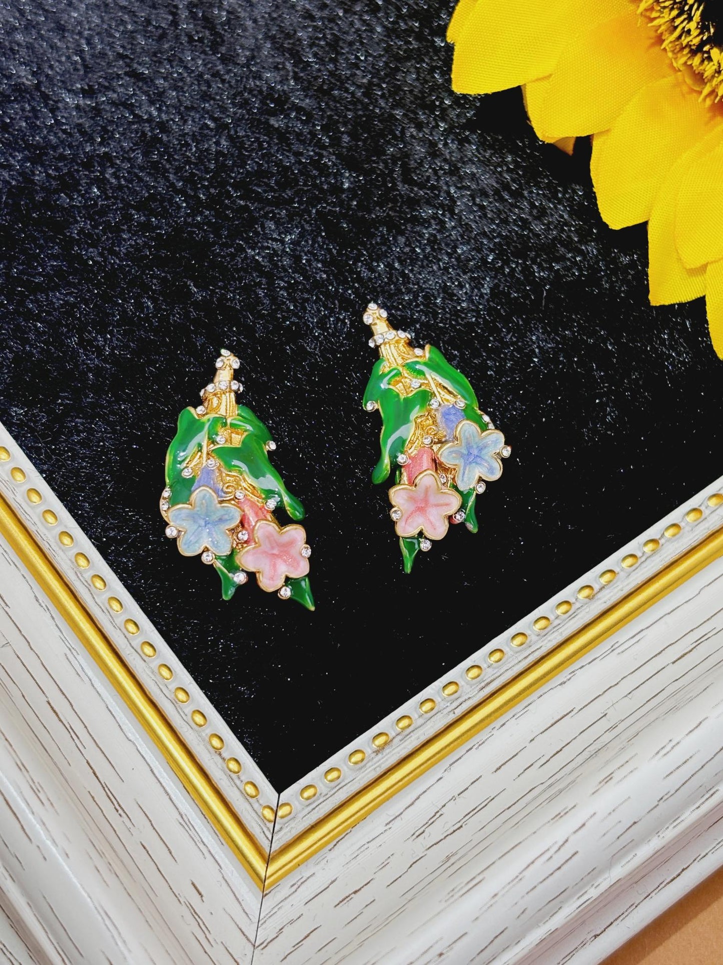 Vintage Enamel Earrings