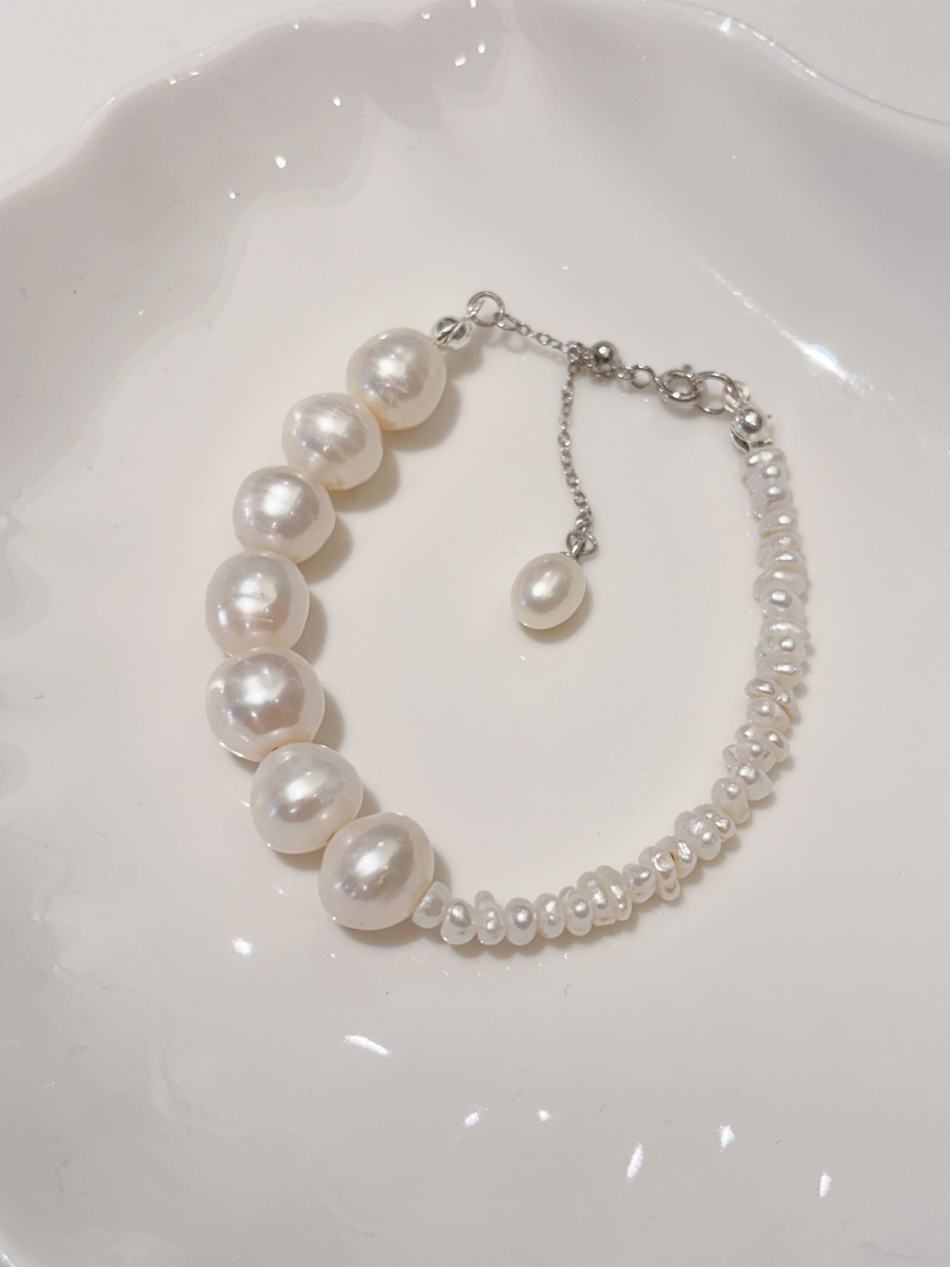 Extra Long Natural Freshwater Pearl Necklace / on sale Bracelet Wrap with 925 Sterling