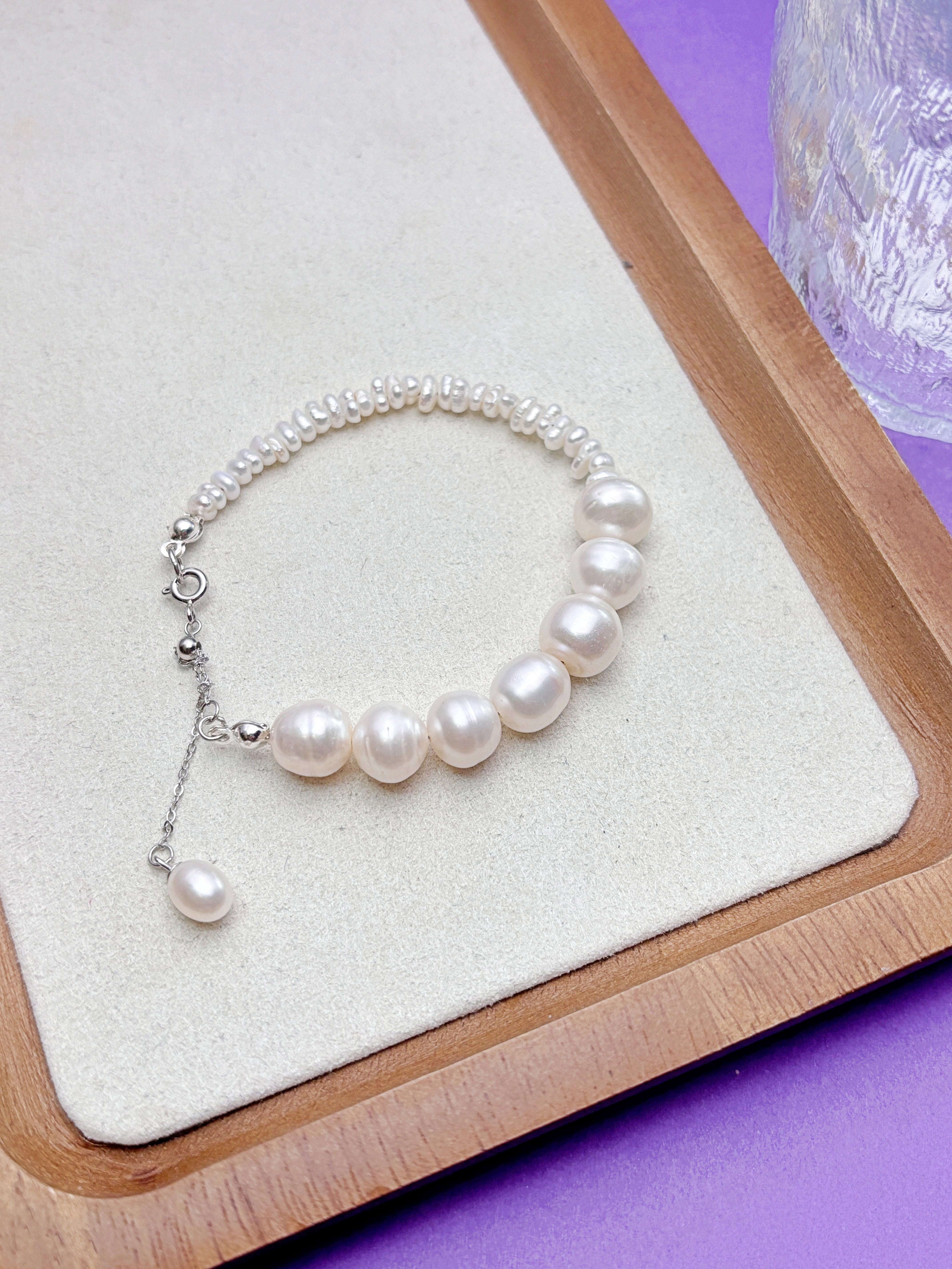 Extra Long Natural Freshwater Pearl Necklace / on sale Bracelet Wrap with 925 Sterling