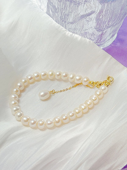 Natural pearls bracelets with 925silver accessories