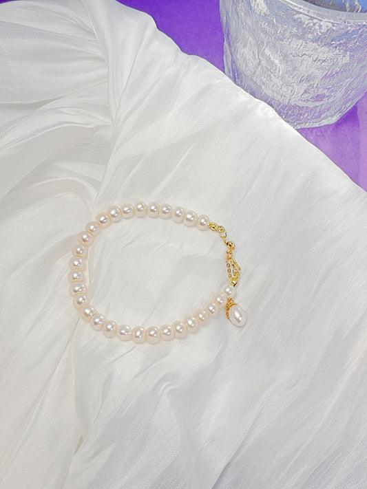 Natural pearls bracelets with 925silver accessories