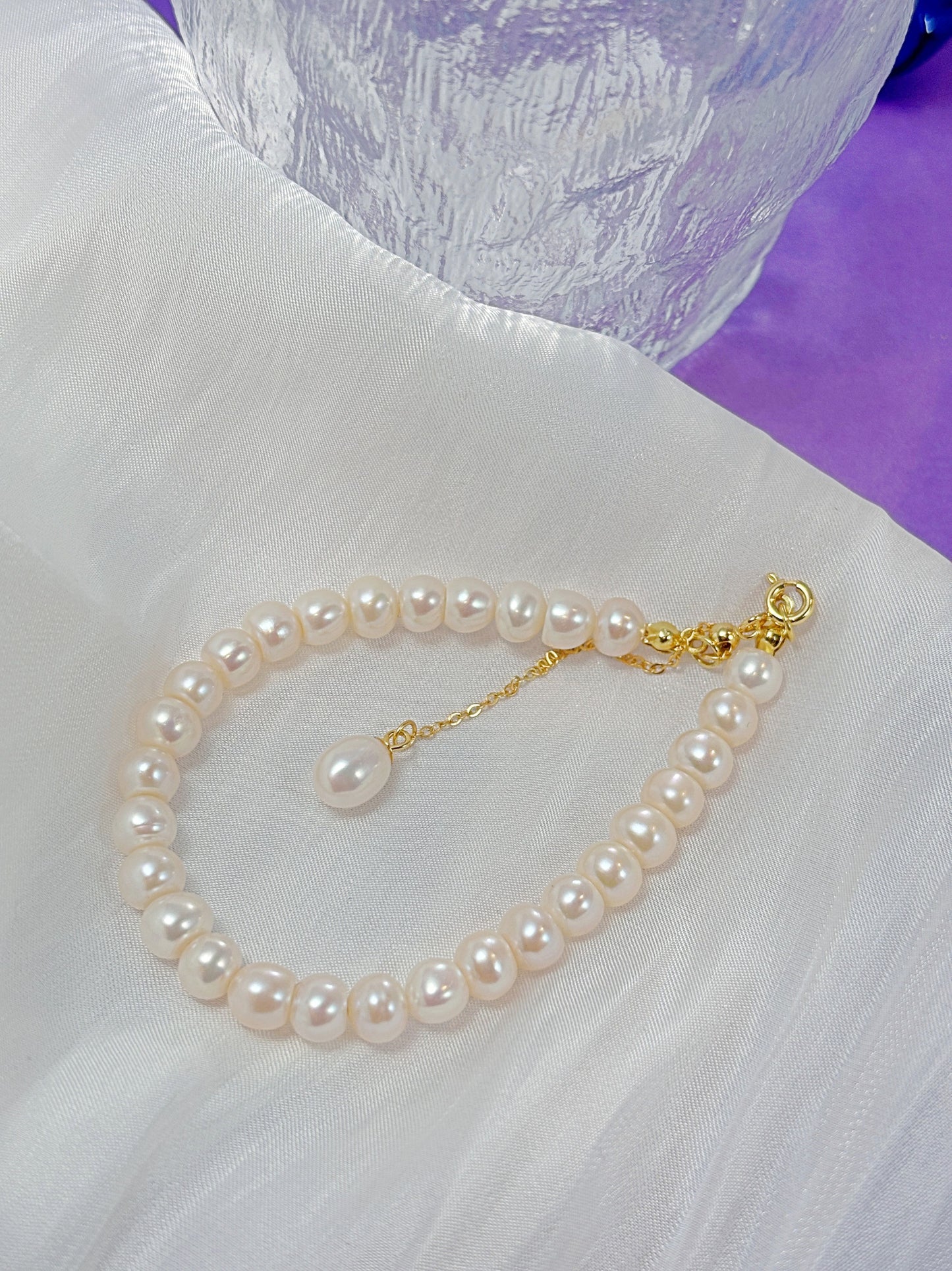 Natural pearls bracelets with 925silver accessories