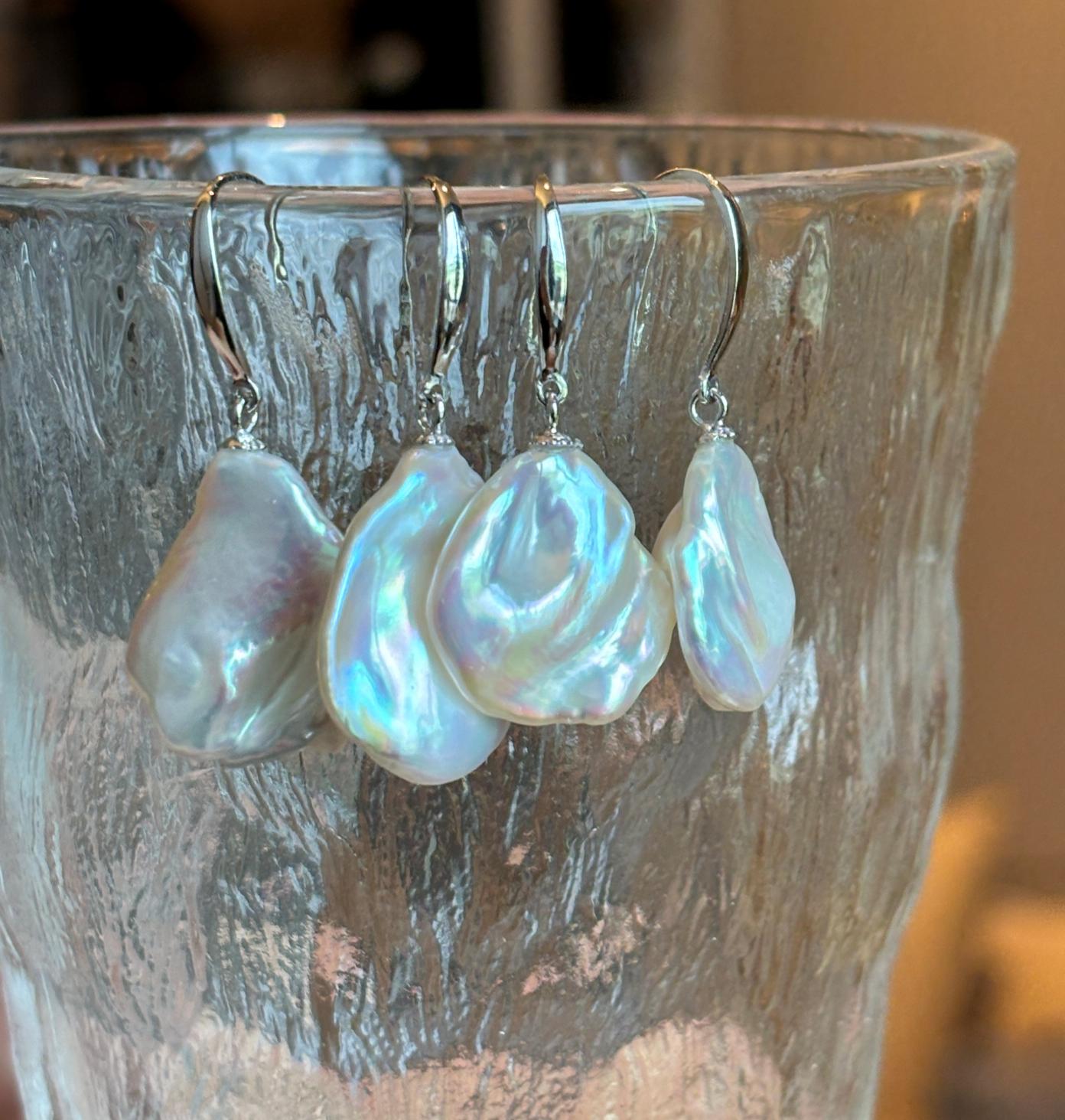 Natural Freshwater Baroque Pearl Earrings