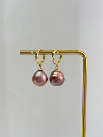 Natural Baroque Pearl earrings with 925silver accessories