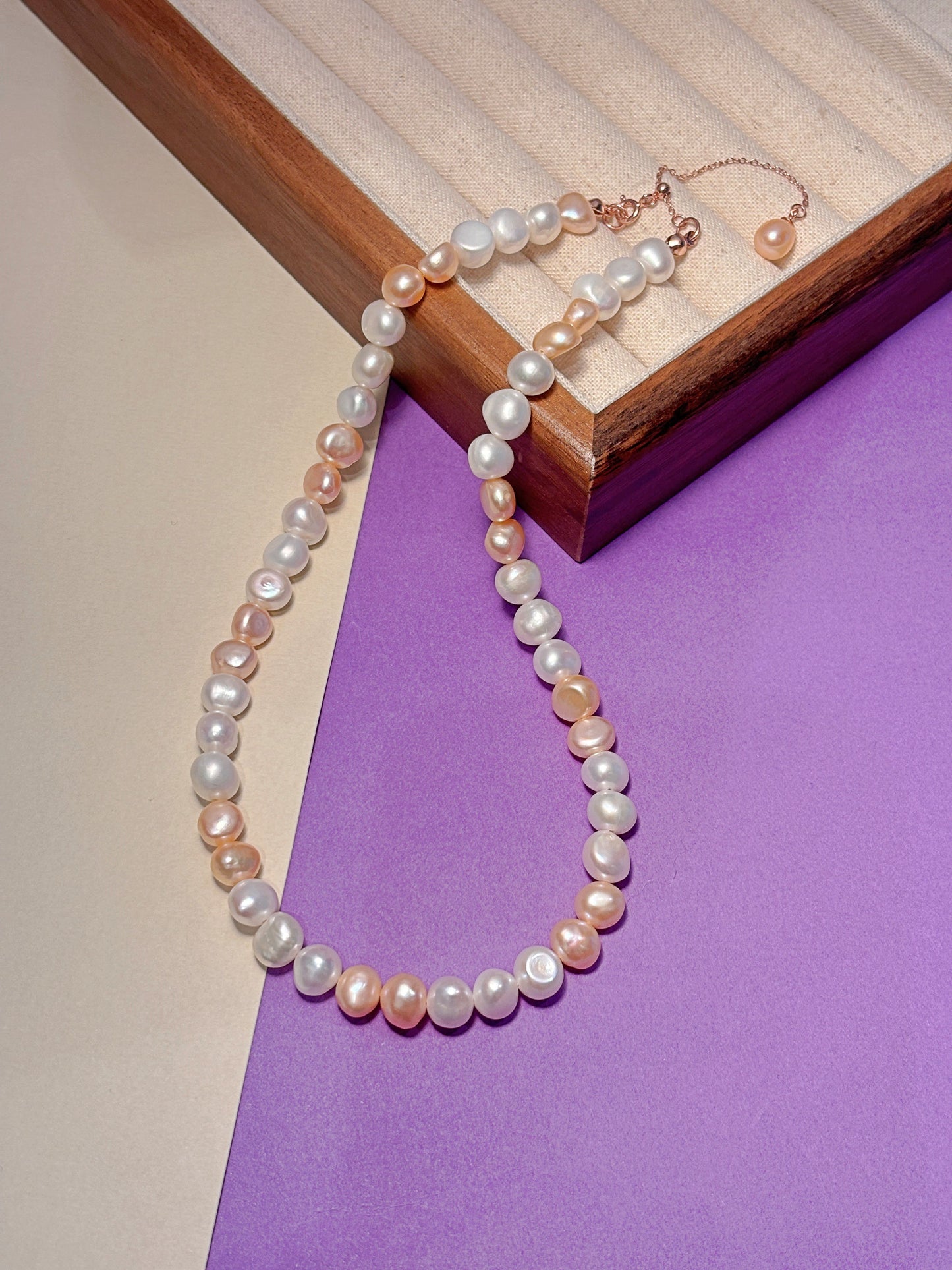 Natural Fresh water Pearl necklaces with 925silver accessories