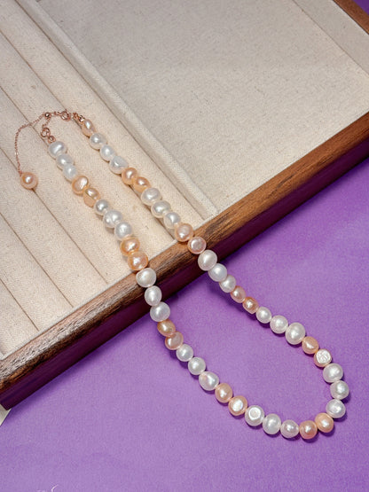 Natural Fresh water Pearl necklaces with 925silver accessories