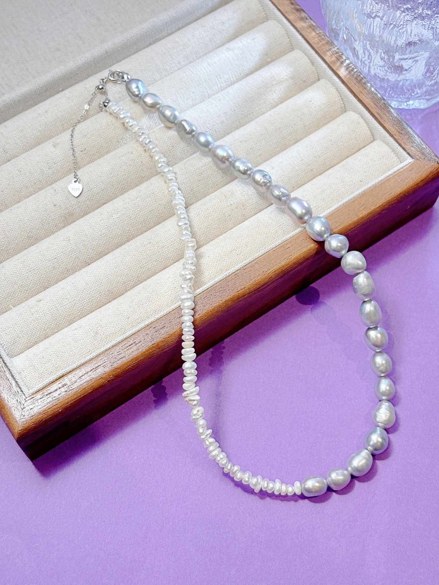 Natural pearls necklace with 925silver accessories