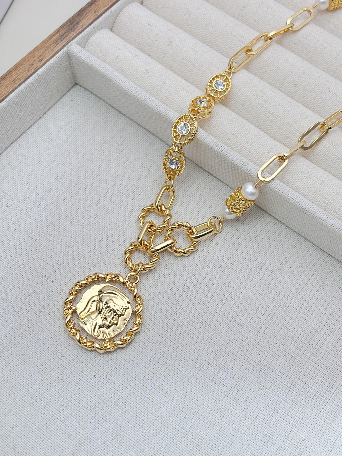Natural Freshwater Pearls with 18k gold plated necklaces