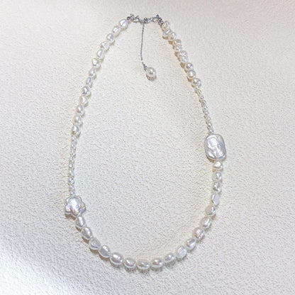 Handcrafted Fresh water baroque Pearl necklaces with 925silver accessories